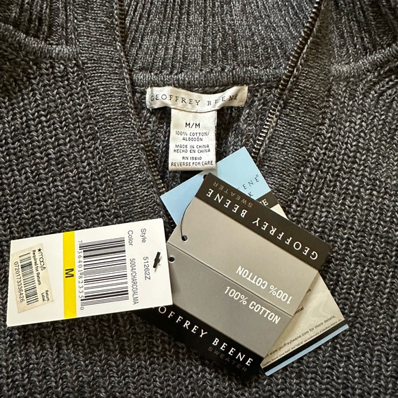 Geoffrey Bean : Men’s Medium: 100%Cotton;Charcoal Color Sweater - Picture 3 of 3